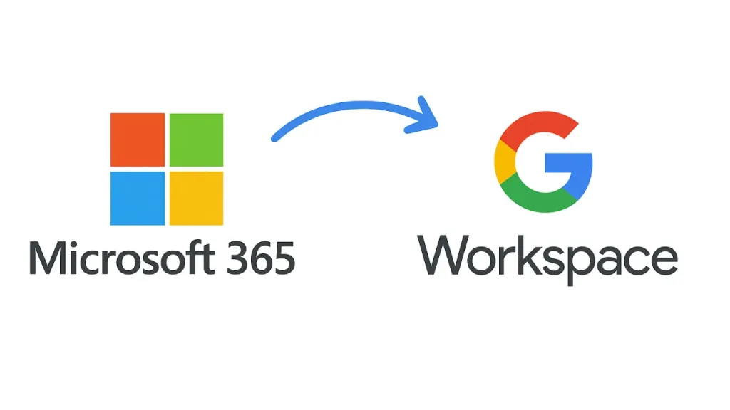 Migração Microsoft 365 para Google Workspace para infraestrutura corporativa.